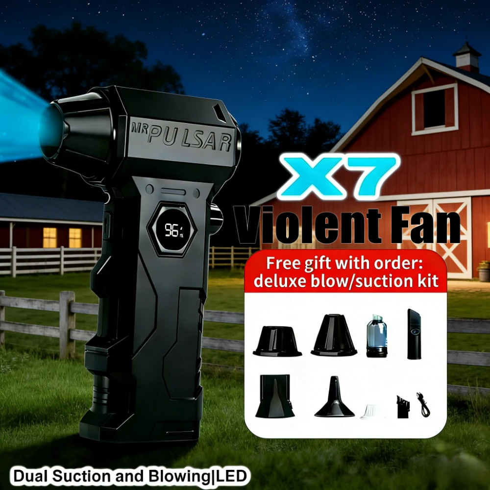 

Многофункциональный ручной пылесос X7 Violent Fan с бесщеточным двигателем, опциональными комплектами, экранами и светодиодной подсветкой.