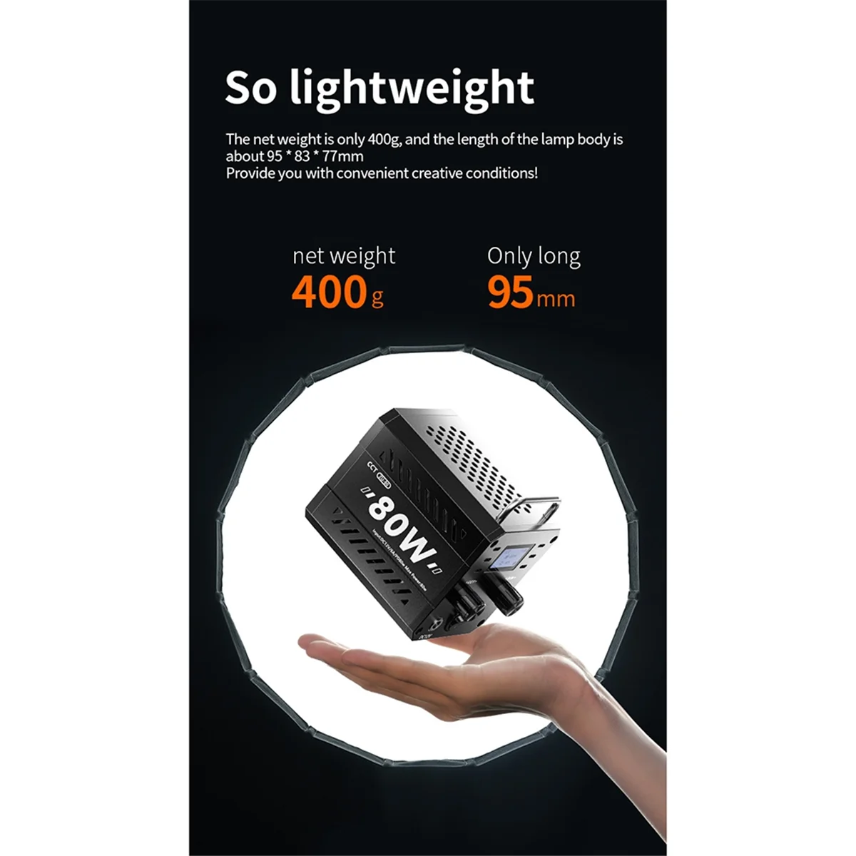 ملء Light80W COB فيديو عكس الضوء ضوء 2500-6500K ضوء LED للتصوير الفوتوغرافي لفيلم استوديو الصور