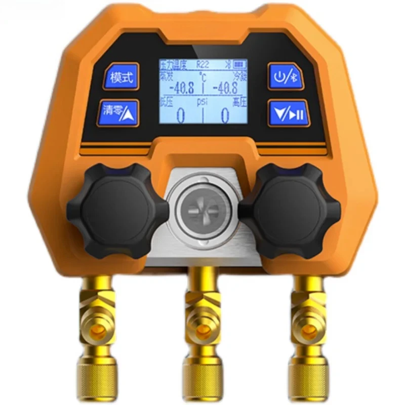 Цифровой манометрический коллектор Elitech LMG-10 для систем ОВКВ, 2-ходовой клапан с температурными зажимами, инструменты для кондиционирования воздуха