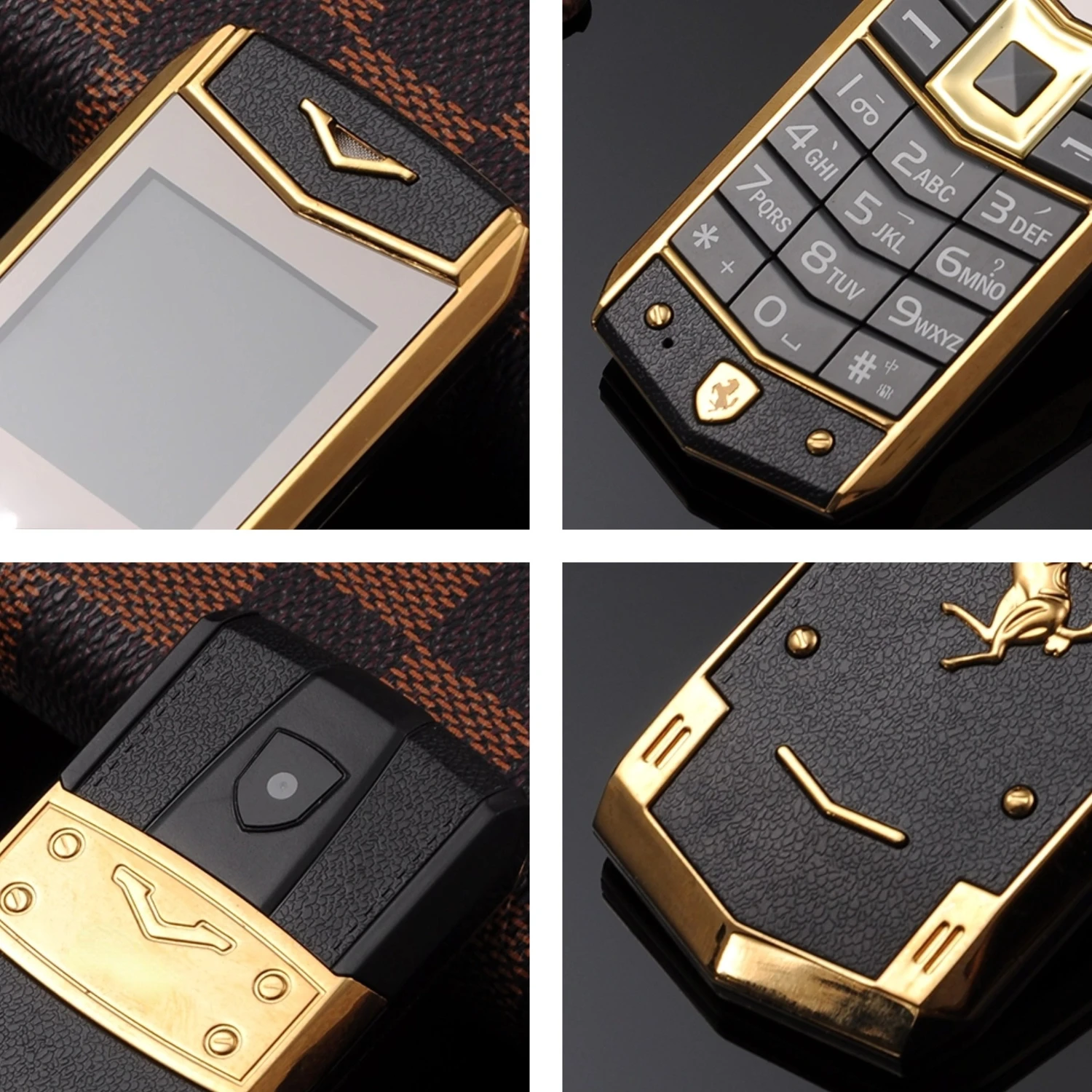 Mini Classic Luxury Phone Metal Frame Dual SIM Bluetooth Dialing Voice Changer Big Keys MP3 FM Long Standby Free Case