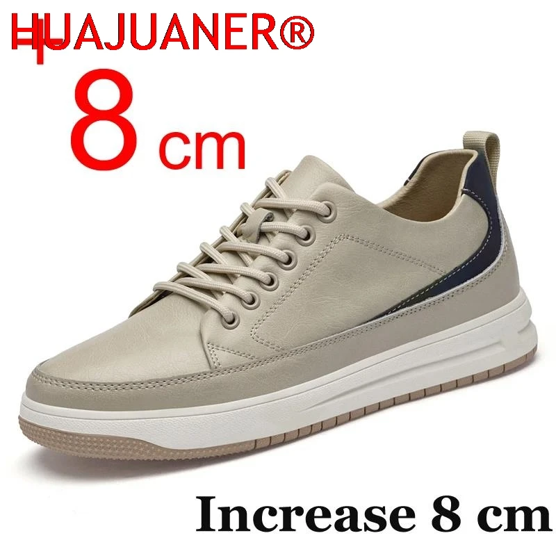 

Leather Heightening Shoes for Men Insole 6cm 8cm Heels Casual Lift Height Shoes Man New Men Sneakers Elevator Shoes Comfortable