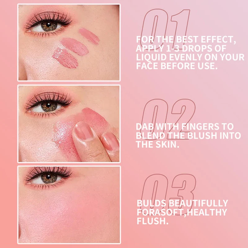 أحمر الخدود السائل المدبوغ هلام اللون مسحوق تقديم ترطيب الجمال طويل الأمد توسيع العقد الخد الوجه أحمر الخدود ماكياج #2