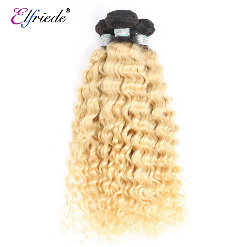 Elfriede 1B/613 fasci di capelli umani biondi onda profonda 100% estensioni dei capelli umani brasiliani Remy 3/4 pacchi offerte trame di capelli umani