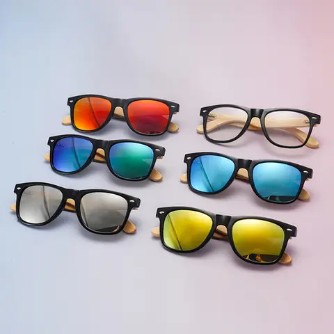 New Vintage Square Sunglasses Women Men Wooden mirror legs Round Sun Glasses Female Eyewear for Male Female Eyeglasses
