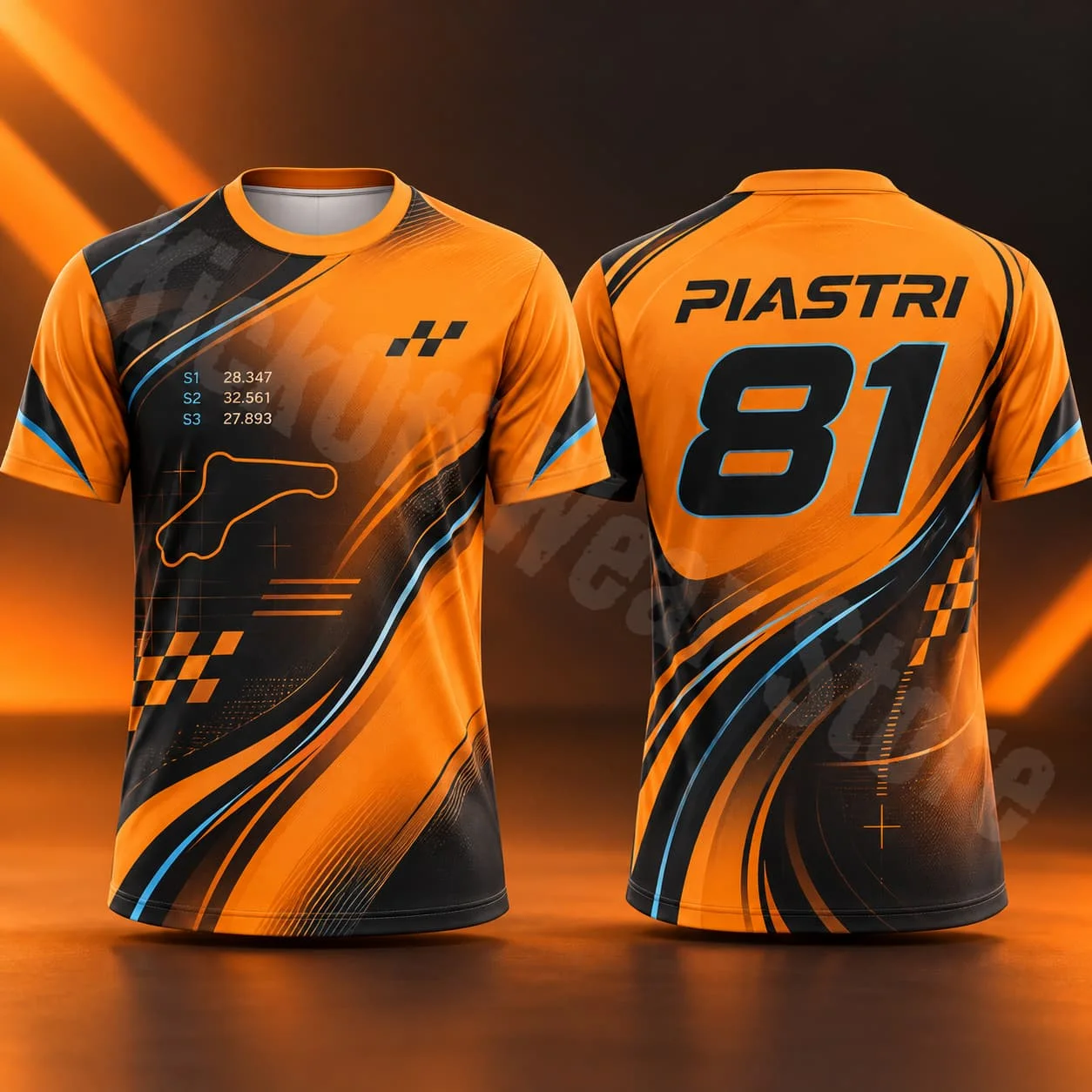 Piastri 81 Herren-T-Shirt, Sommer-Rennsport-Grafik-T-Shirt, Sportlicher Stil, Lässige Streetwear, Motorsport-Fan-Shirt, Unisex, Geschenk für Männer und Frauen – Detail 9
