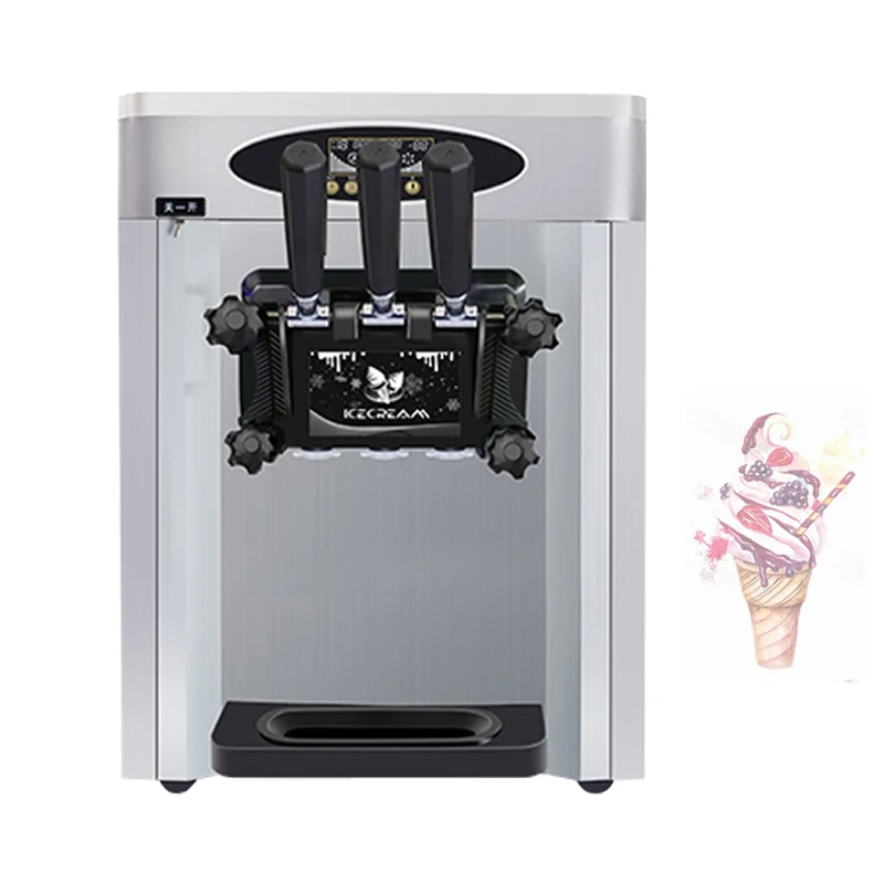 

Three Flavors Soft Ice Cream Machine Commercial Electric Desktop Ice Cream Maker Full Automatic Yogurt Maker 110V 220V