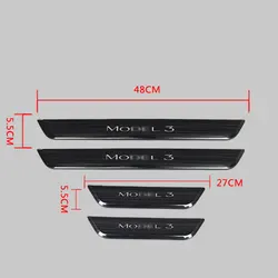 Wireless LED illuminated Pedal Car Door Sills Protector For Tesla Model 3 Y Door Edge Protectors MODEL 3 ACCESSORI Modification