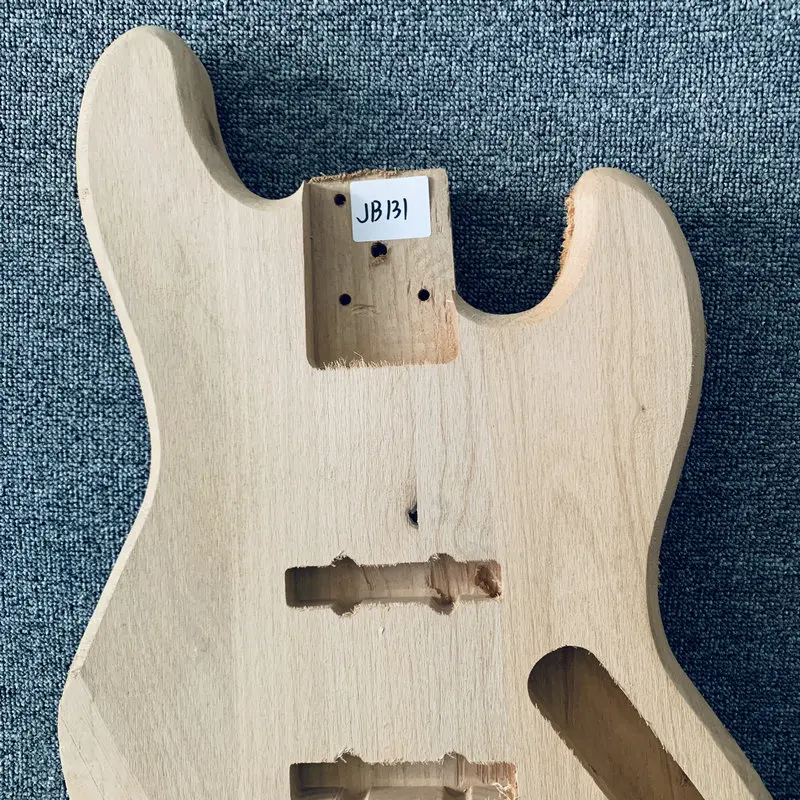 JB131 Jazz Bass Unfinished Bass Guitar Body in Solid Wood Right Hand No Paints Bass Guitar DIY Parts