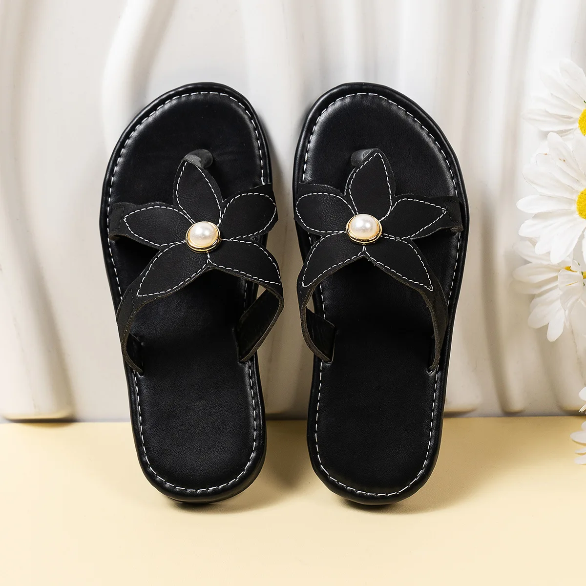 

Girls's Sandals Summer New Slippers Flat Flower Casual Outdoor Shoes Female Beach Slippers Women Slides Luxury Zapatos De Mujer