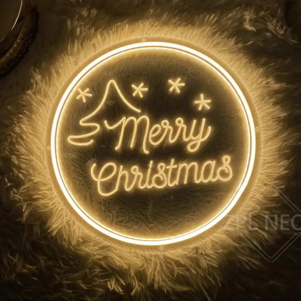 Merry Christmas Neon Sign 3D Carved Led Sign Living Room Decor Bedroom Party Christmas Decor Wall Art Neon Light New Year Gifts