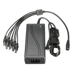 8 Way Power+DC 12V 5A Monitor Power Adapter Power Supply Splitter Cable for Camera/Radios Surveillance CCTV CAMERA