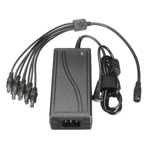 카메라 라디오 감시 CCTV 카메라용 전원 공급 장치 스플리터 케이블, 8 웨이 전원 + DC 12V 5A 모니터 전원 어댑터