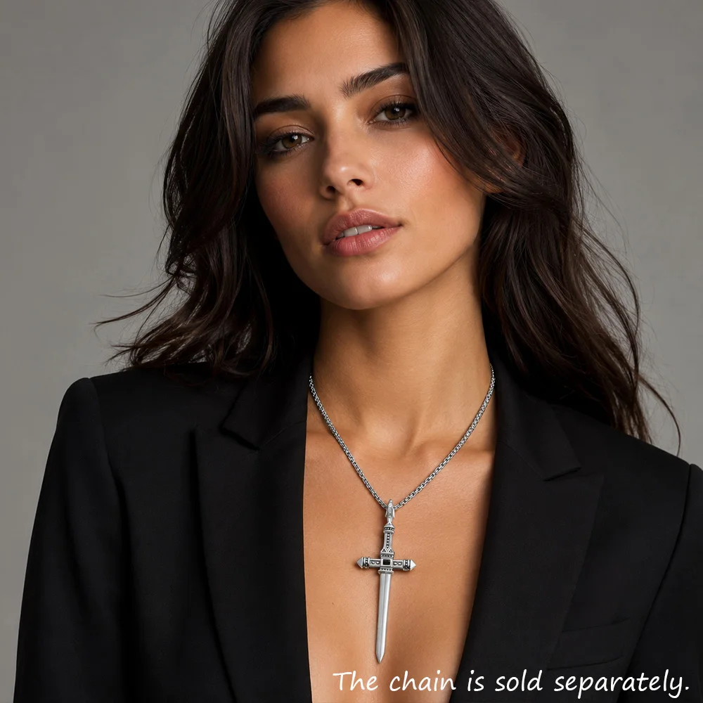 Pendant Sword Brand New Fashion Jewelry Europe Style 925 Sterling Silver Vintage Rebel Gift For Woman & Men