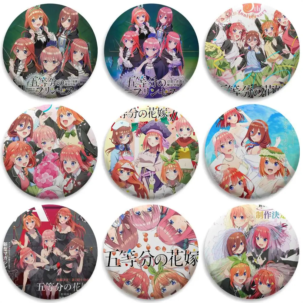 

Quintessential Q-Quintuplets Badges Round Exquisite Badge Brooches Creative Pins For Clothes Hat Backpack Gift Accessories