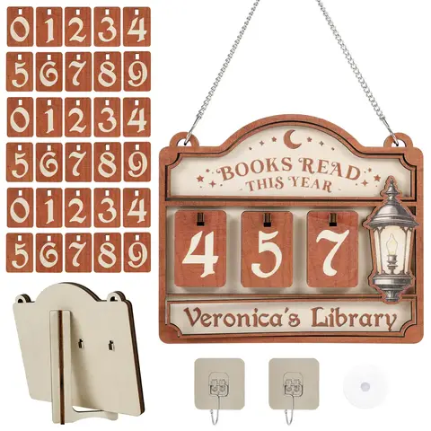 Innovative Books Read This Year Counter Personalized Reading Tracker Sign Bookshelf Decor for Home Library Book Lovers Present