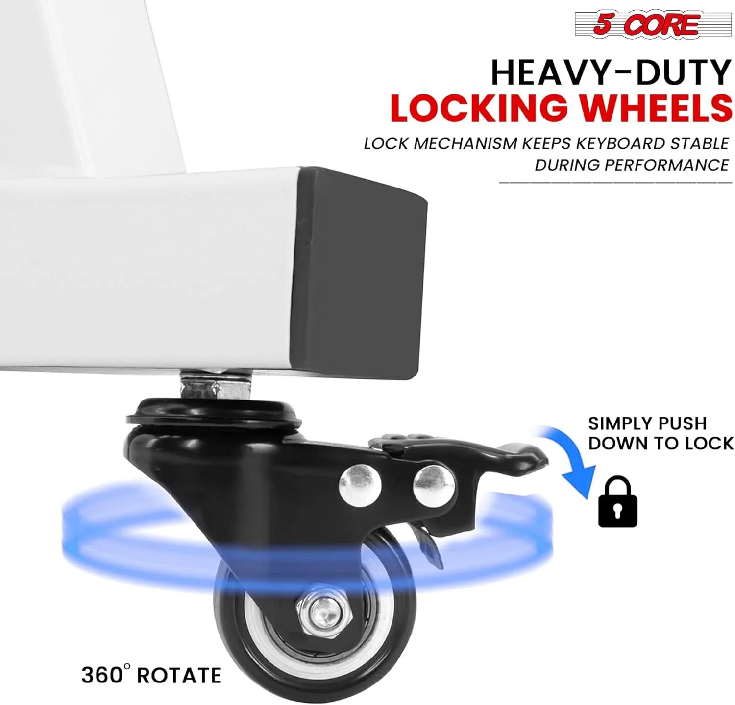 حامل لوحة مفاتيح قابل للتعديل مع 5 نواة ، ناهض بيانو على شكل Z ، مقعد لوحة مفاتيح بيانو KS Z1 WH HD wls و KBB