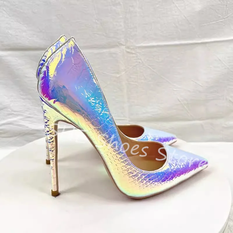 Mixed Color Prints Shallow Women Slip-On Pumps Sexy Pointed Toe Thin Heel Sandals Ladies Office Party Dress High Heels Shoes