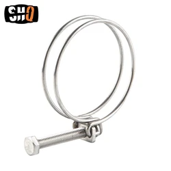 Double Wire Hose Clamps Adjustable Pipe Clip Clamps for Woodworking Hoop Plumbing Fastener Hardware  304 Stainless Steel