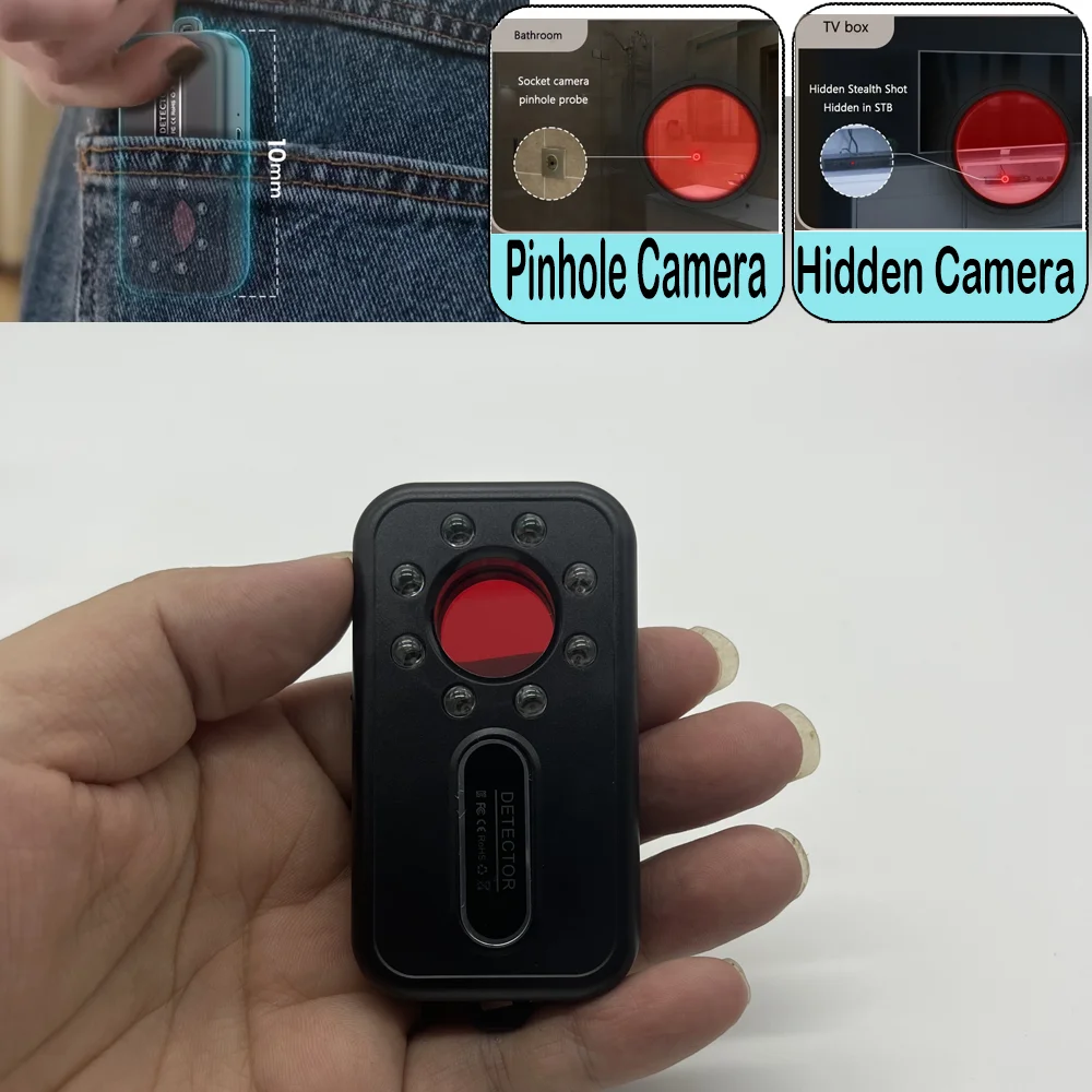 كاشف Microspy، كاشف كاميرا واي فاي مخفي، مضاد للصريح، ملصق، مراقبة آمنة للخصوصية ومضاد للتجسس، كاميرا فيديو، مكتشف إنذار