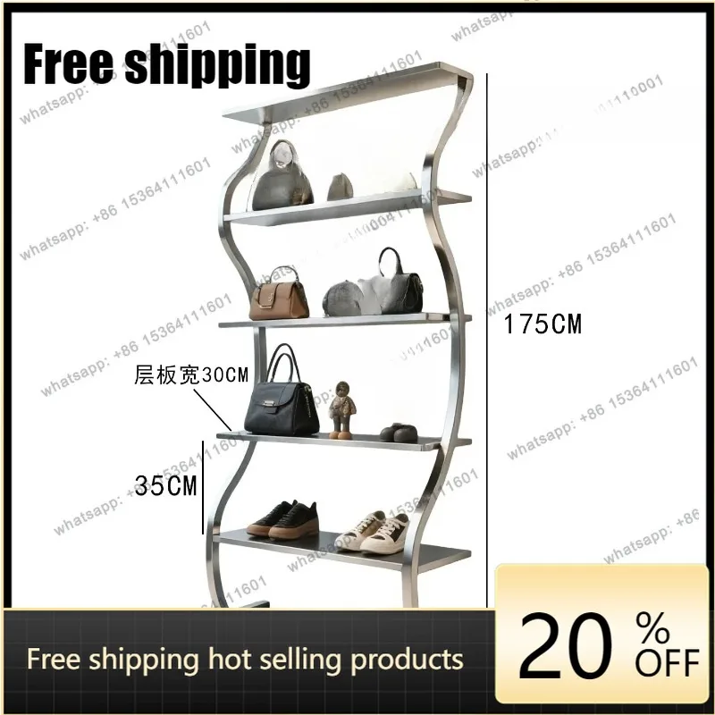 jj5 Clothing store display rack Floor-to-ceiling blind box storage display rack Shoe bag shoe store display rack Multi-layer sto