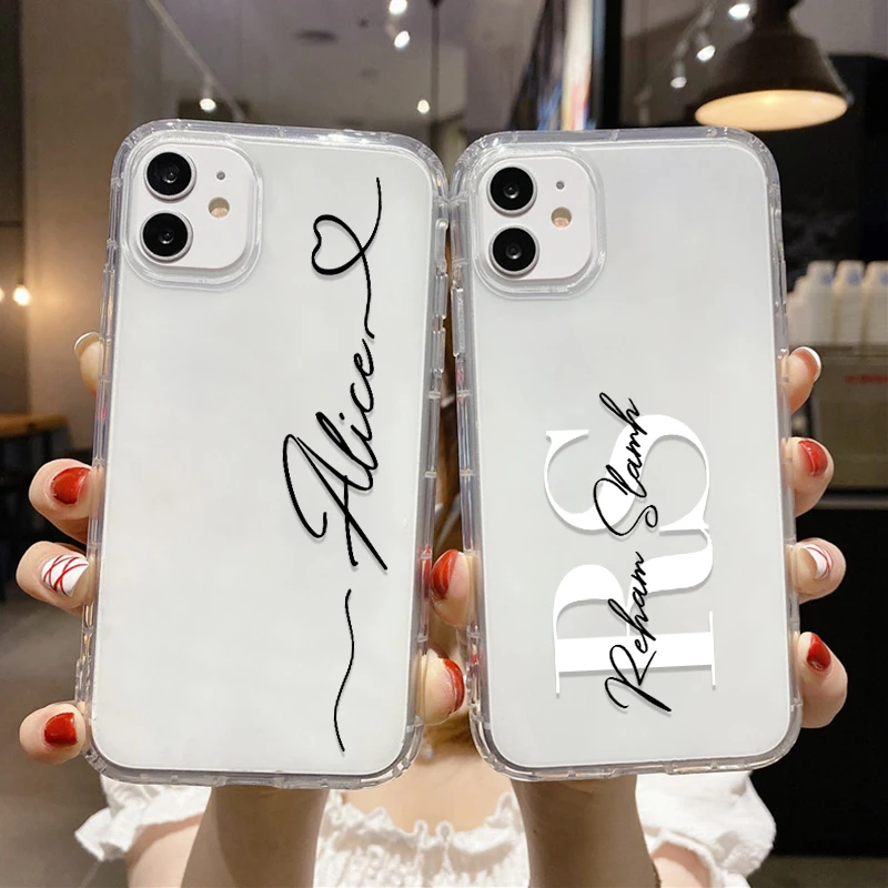 Custom Name Initial letter DIY Phone Case For iPhone 11 12 13 Pro Max 7 8 Plus XR X XS Max 6 13 12 Mini SE 2020 Funda iPhone 11