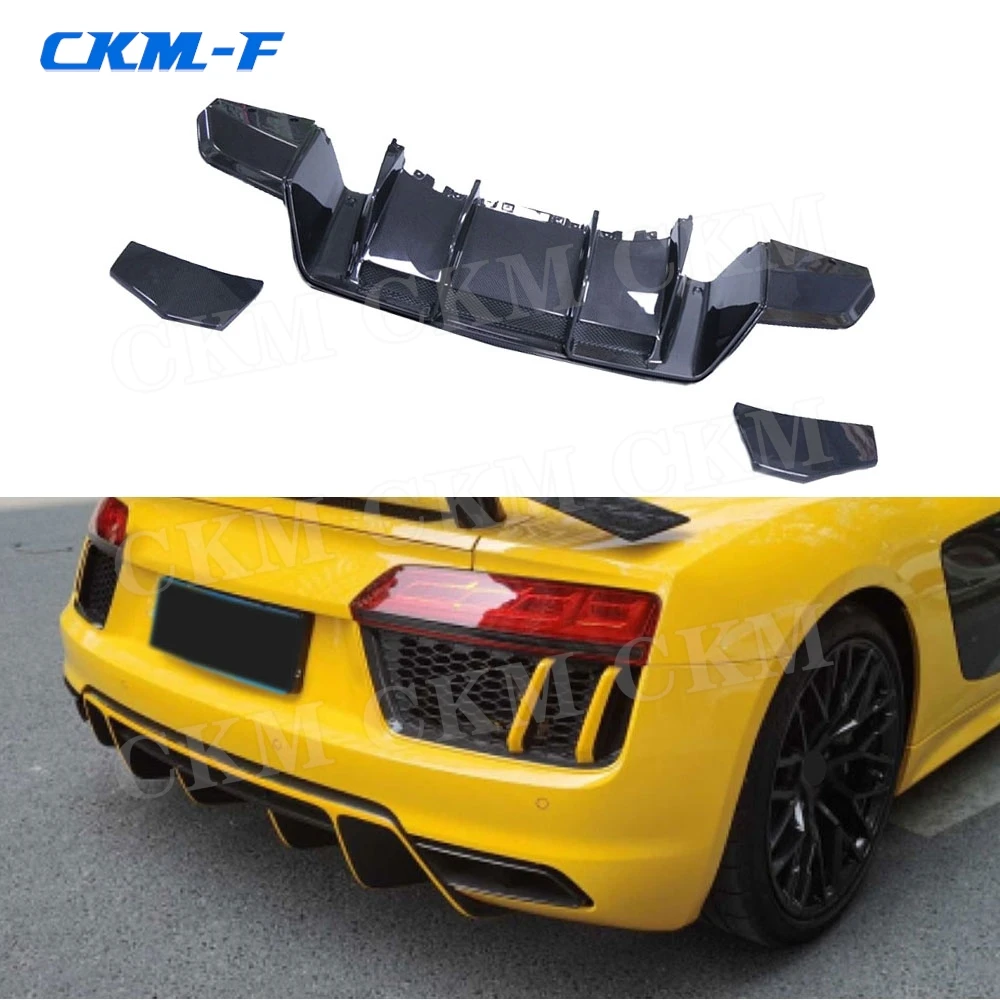 

Carbon Fiber Car FRP Body Kits Accessories For R8 Rear Bumper Diffuser Spoiler Splitters for Audi V8 V10 2017-2020