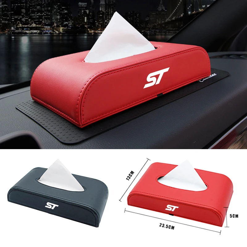 Car Seat Back Armrest Rectangular Pumping Paper Box for Ford ST Logo Focus Fiesta Ecosport 2009 - 2015 Mondeo Auto Styling