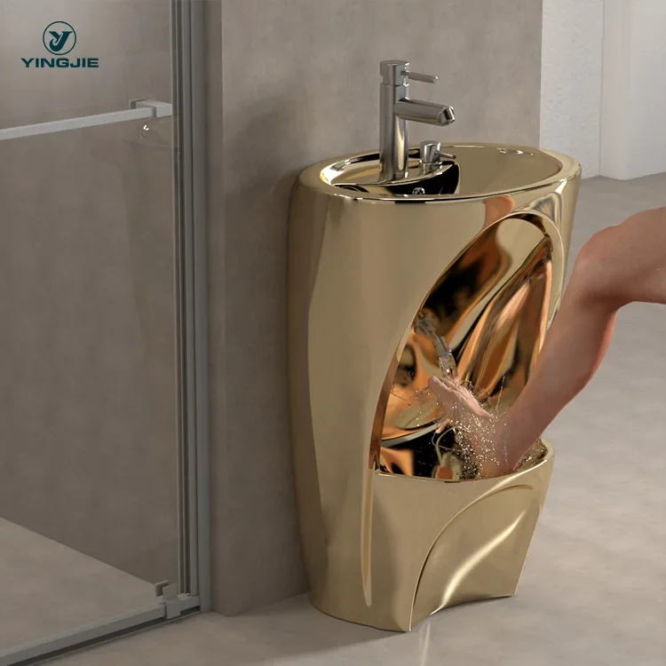 High-Grade Ceramic Wudu Foot Wash Sink | Luxury Muslim Ablution Basin with Ergonomic Drain Plug