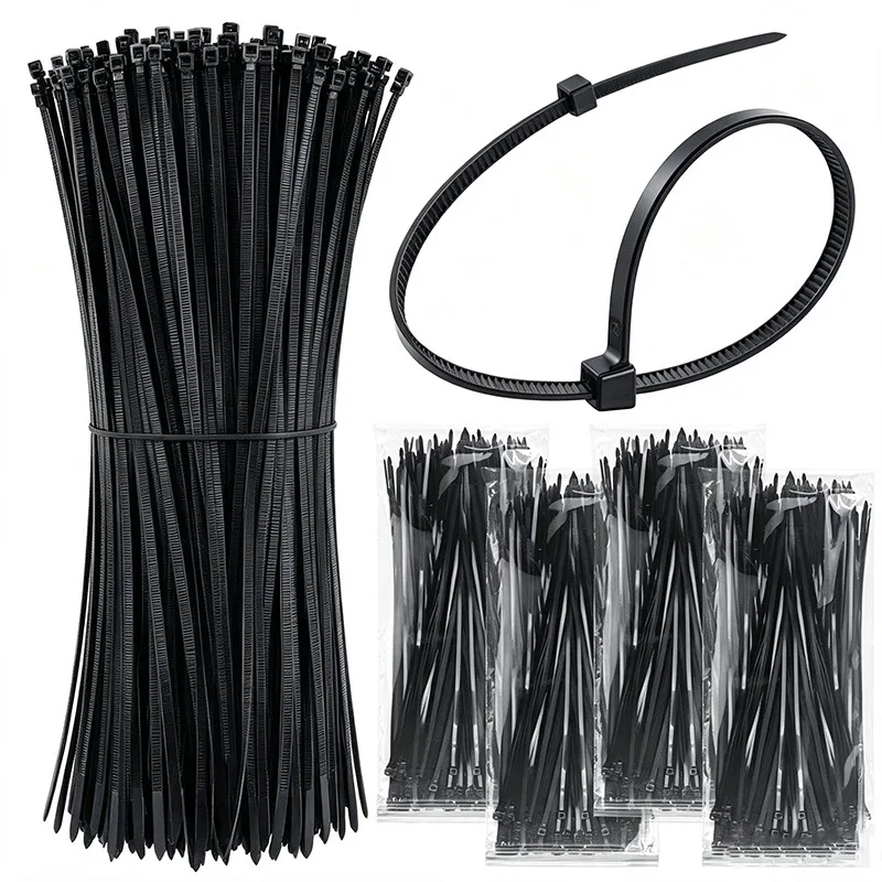 200/400PCS Nylon Cable Self-locking Plastic Wire Zip Ties Outdoor Garden Plastic Nylon Wire Zip Home Various Specifications