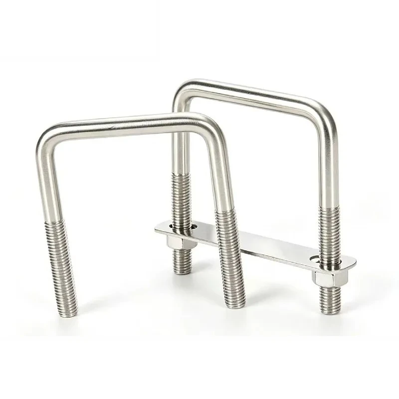 for 304 Stainless Steel Square Tube Clamp U Shaped Pipe Clip Bridge Photovoltaic Solar Panel Mounting Fixed Buckle Hardware