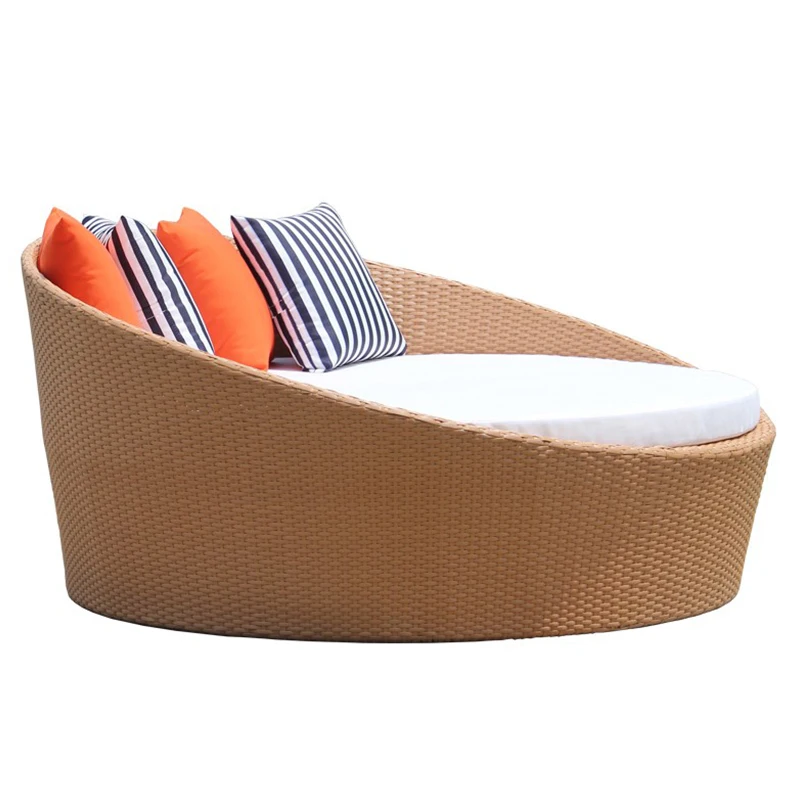 Rattan Chair Sofa Swimming Pool Rattan Chair Outdoor Beach Chair Bed Balcony Leisure Chair Tea Table Lounge Chair