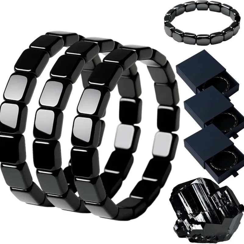 Naturally Hematite Bracelet,Support T-Levels, Restore Confidence Nhance Mental Clarity Focus Christmas Gifts for Men Husband Son