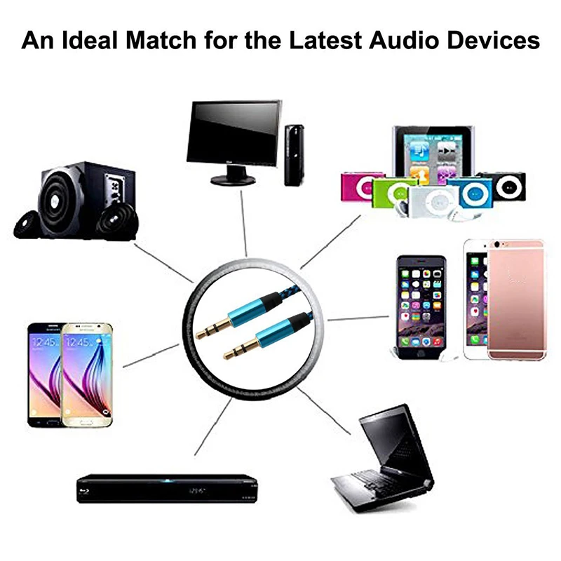 NNBILI przedłużacz audio 3,5 mm męski na żeński 3,5 mm męski na męski kabel audio Aux do słuchawek Iphone przedłużacz głośnika 