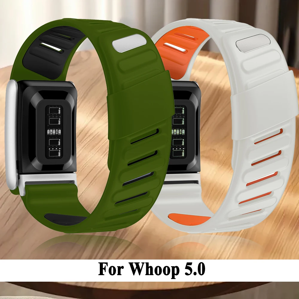 Pulseira de silicone esportiva para Whoop 5.0, para homens e mulheres, compatível com o relógio Whoop 5.0.