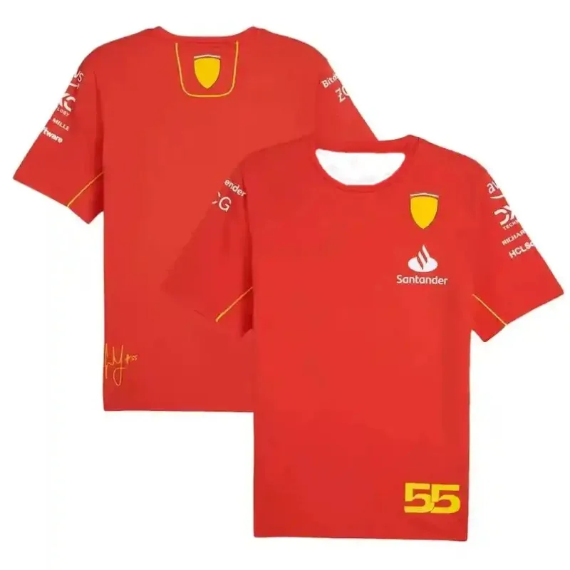 Scuderia SF F1 2024 Charles Leclerc Driver T-shirt Carlos Sainz shirt uniform 3D printed F1 racing suit MOTO cycling suit