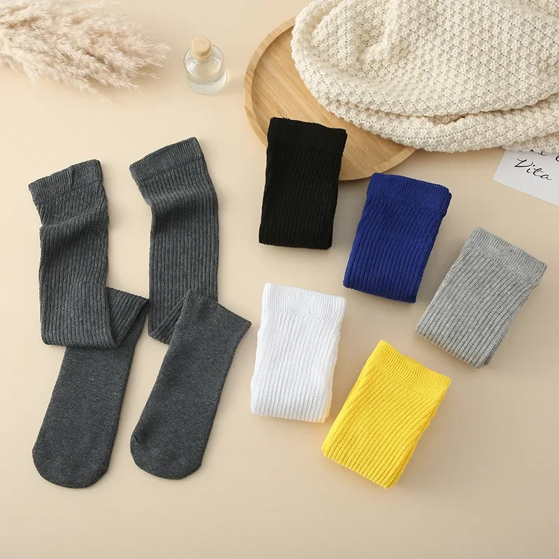 Nuevos calcetines de uniforme para mujer, calcetines largos de algodón, uniforme escolar de estilo japonés, Color sólido, cómodos para el hogar, compra a granel