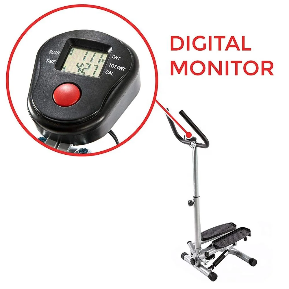 for Wellshow Sport Fitness Mini Twist Stepper Step Machine With LCD Monitor And Handle Bar Mini Exercise Bike