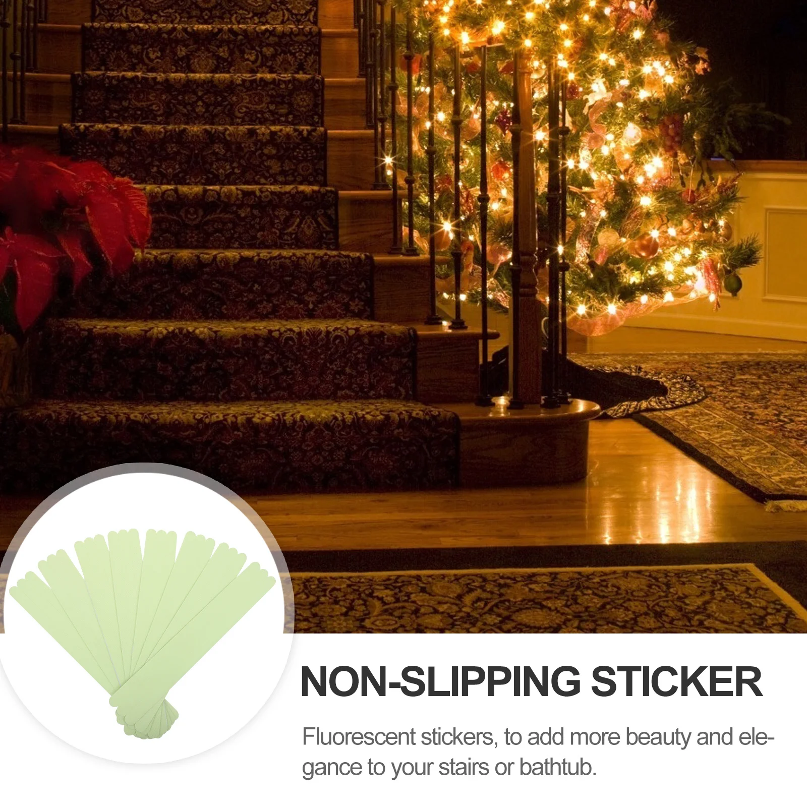 24 قطعة ملصقات مضادة للانزلاق مقاوم للماء أشرطة غير قابلة للانزلاق لخطوات الدرج شرفة الممر شرائط السلامة الفلورسنت ذاتية اللصق #5