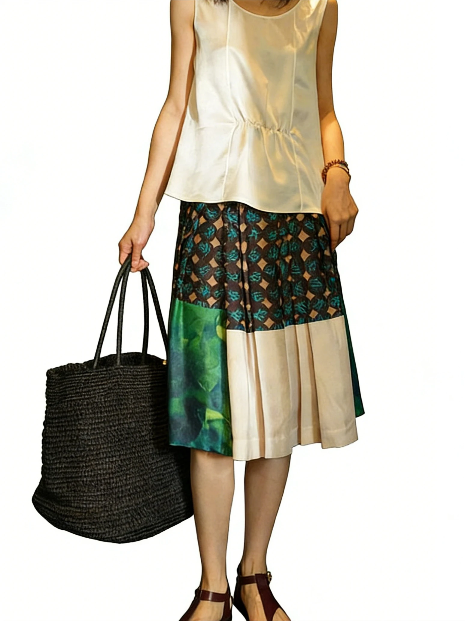 

Художественная юбка миди в стиле пэчворк с абстрактным принтом, асимметричным подолом, А-силуэта, элегантная, для офиса, длиной до колена, в стиле Y2K