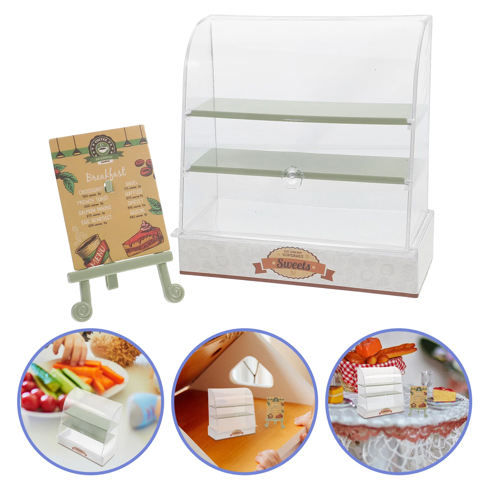 House Cake Cabinet Miniature Baby Accessories Store Model Stand Toys