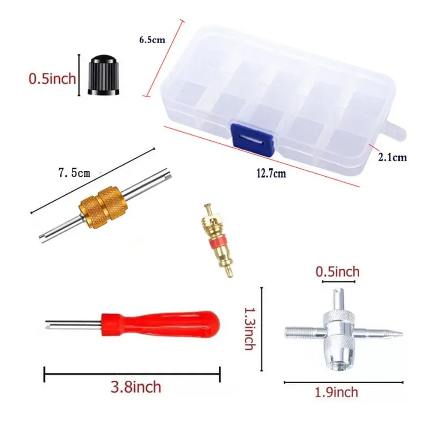 Valve Core Install Tool Removes And Install Valves Cores Accessories Wrench Tire Valve Core 1 Four Way Valve Tool 1SET