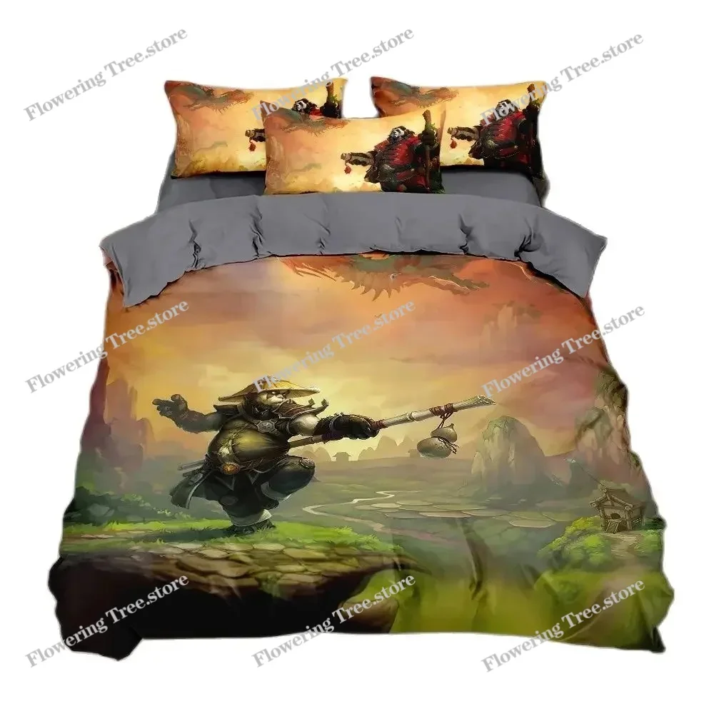 Game World Warcraft Bedding Set for Boys Adult,World of Warcraft Duvet Cover Bed Set Quilt Cover Pillowcase Comforter king Queen