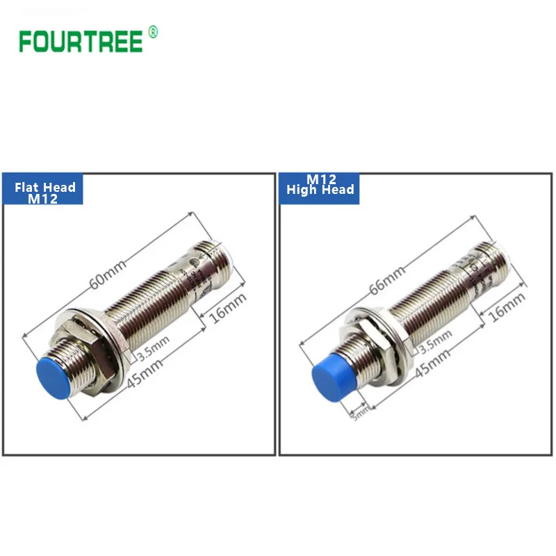 M12 Plug-in Proximity Sensor Metal Inductive Approach Switch With 4 Cores Air Plug Detect Distance 2mm 4mm PNP/NPN NO NC