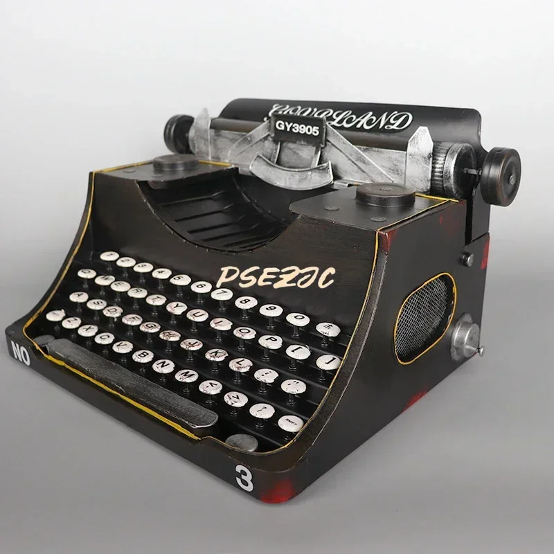Simulated Retro Typewriter Model Iron Art Old-fashioned Objects Bookstore Decorations Ornaments Photography Props