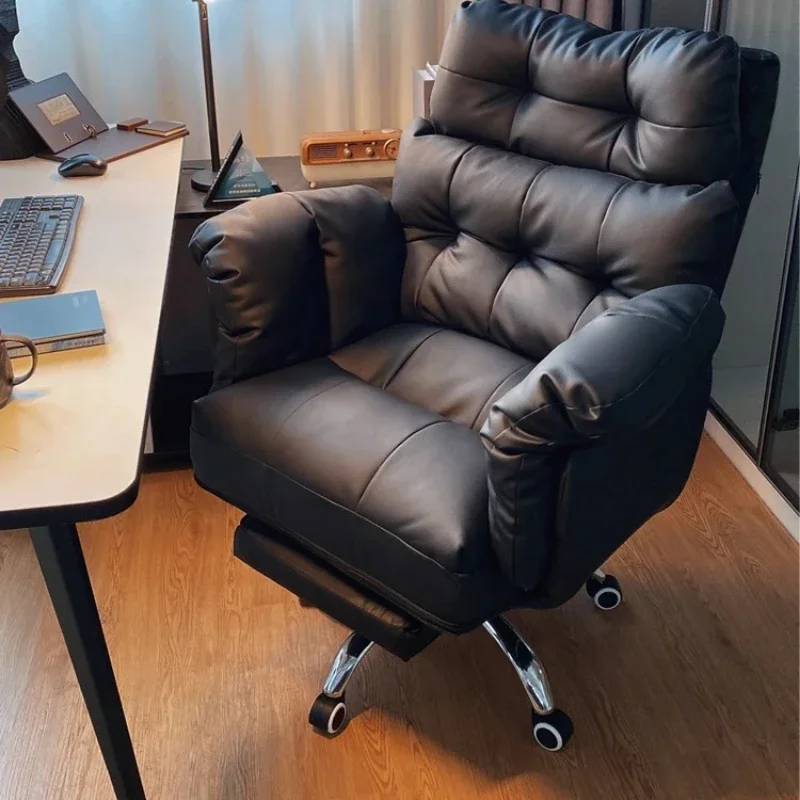 

New Leather Boss Chair, Office Business Chair, Comfortable Computer Sofa Adult Rocking Chairs Computer Herman Ergonomic