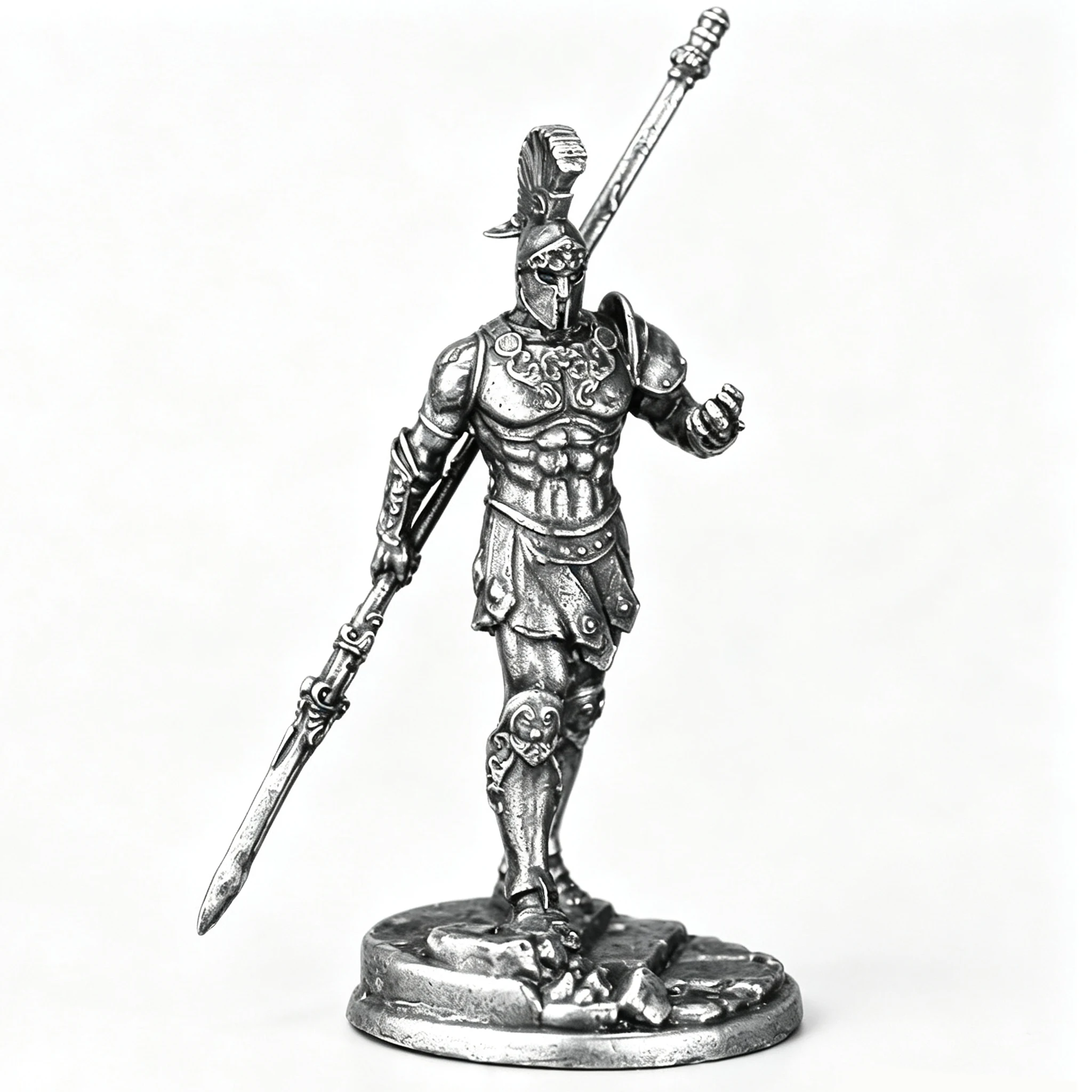 Metal military ancient Greek small soldier figurine toy chess piece display tabletop game collectible historical soldier view 4