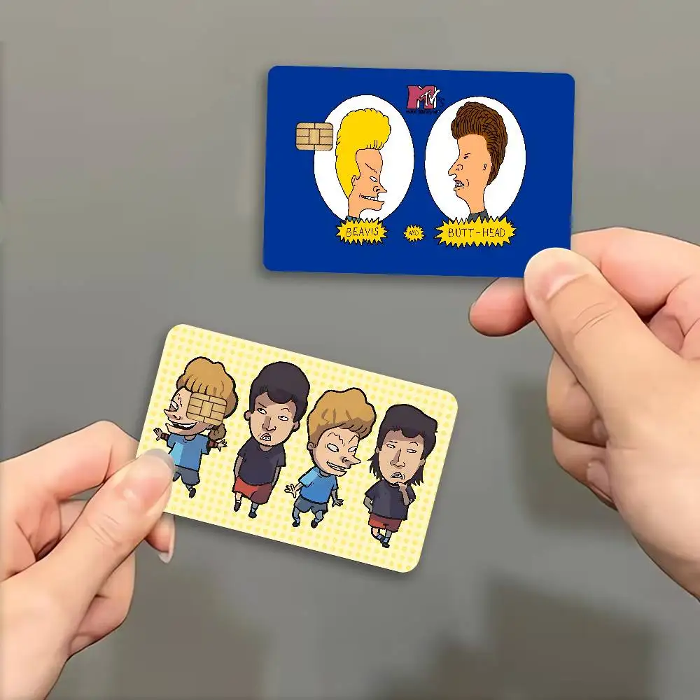 Cartoon B-Beavis and Butt-Head Anime Cartoon Bear Skin Sticker Film Tape Case for Big Credit Debit Card Front Side