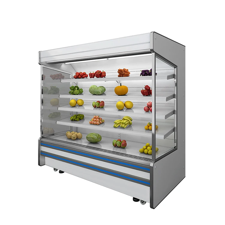 

Remote Type Supermarket Upright Multideck Chiller , Open Chiller Showcase for Vegetables and Fruits Display