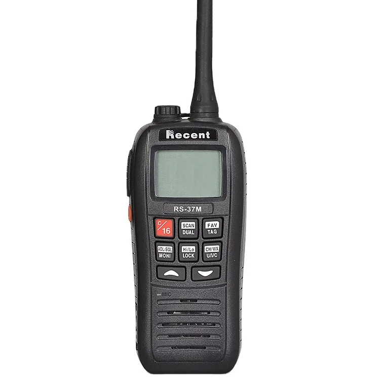 Handheld Marine Walkie Talkie, Função Monitor VHF, Abre Ruído, Impermeável, Alta Qualidade, Venda Quente, RS-37M