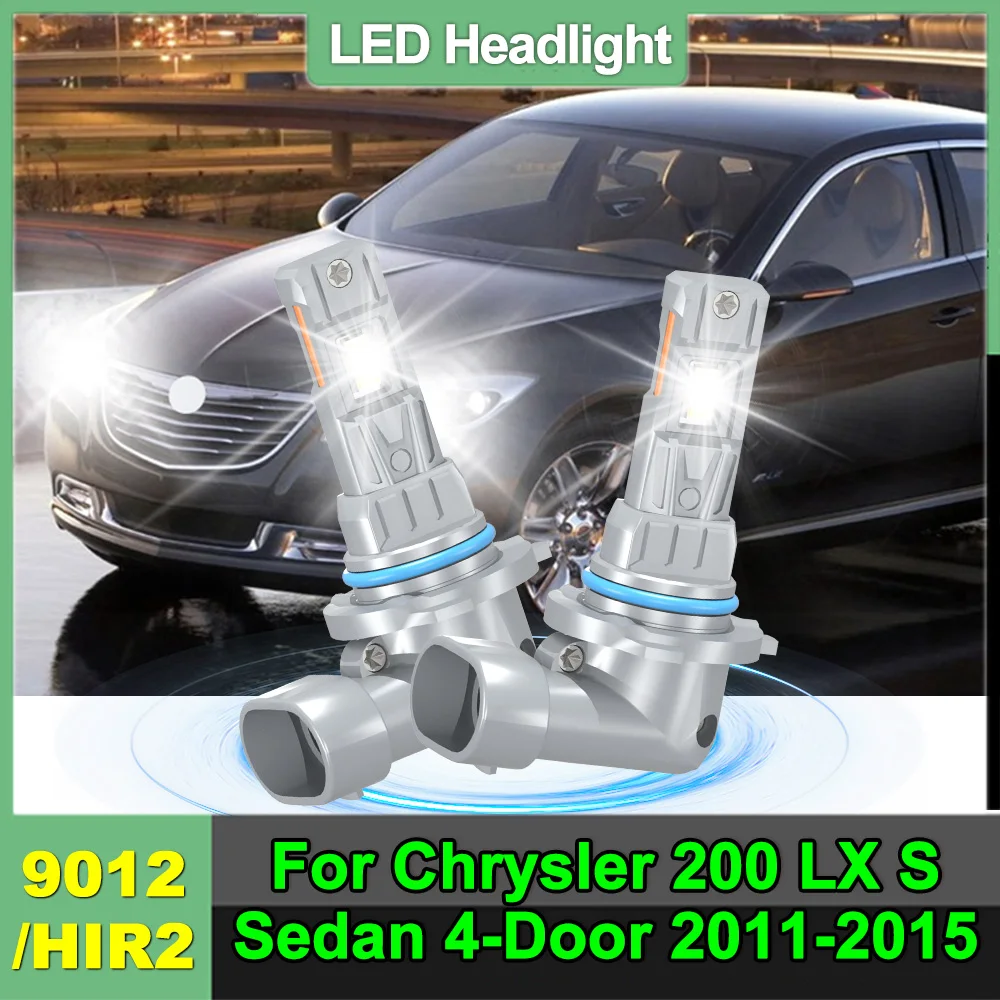 

For Chrysler 200 LX S Sedan 4-Door 2011-2015 9012 LED Headlight Bulbs 6000k Single Copper Tube Auto Light Bulbs